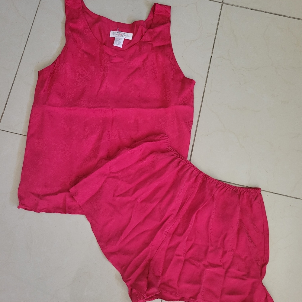 Red Silk Pajama Set